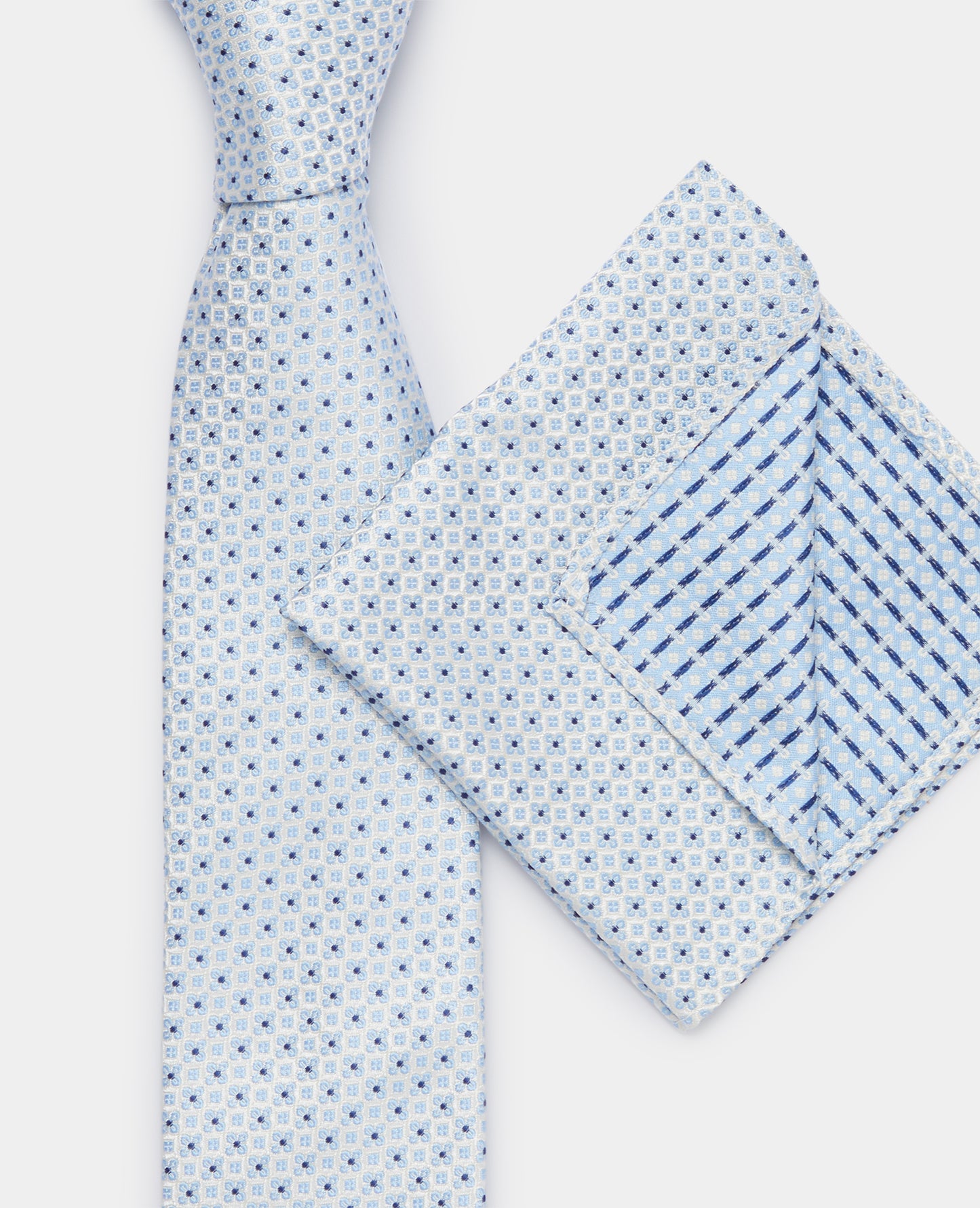 Remus Uomo TP4857 22 Blue Tie & Pocket Square Set