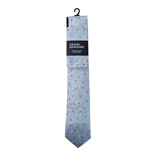 Daniel Grahame TP2382 24 Blue Tie & Pocket Square Set