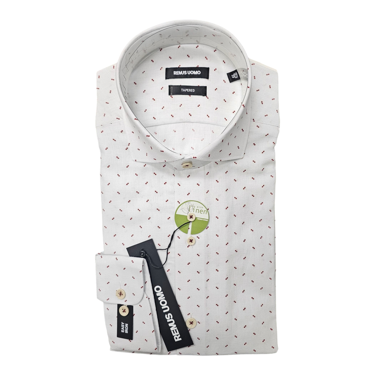 Remus Uomo 13181 01 White Tapered Fit Dress Shirt