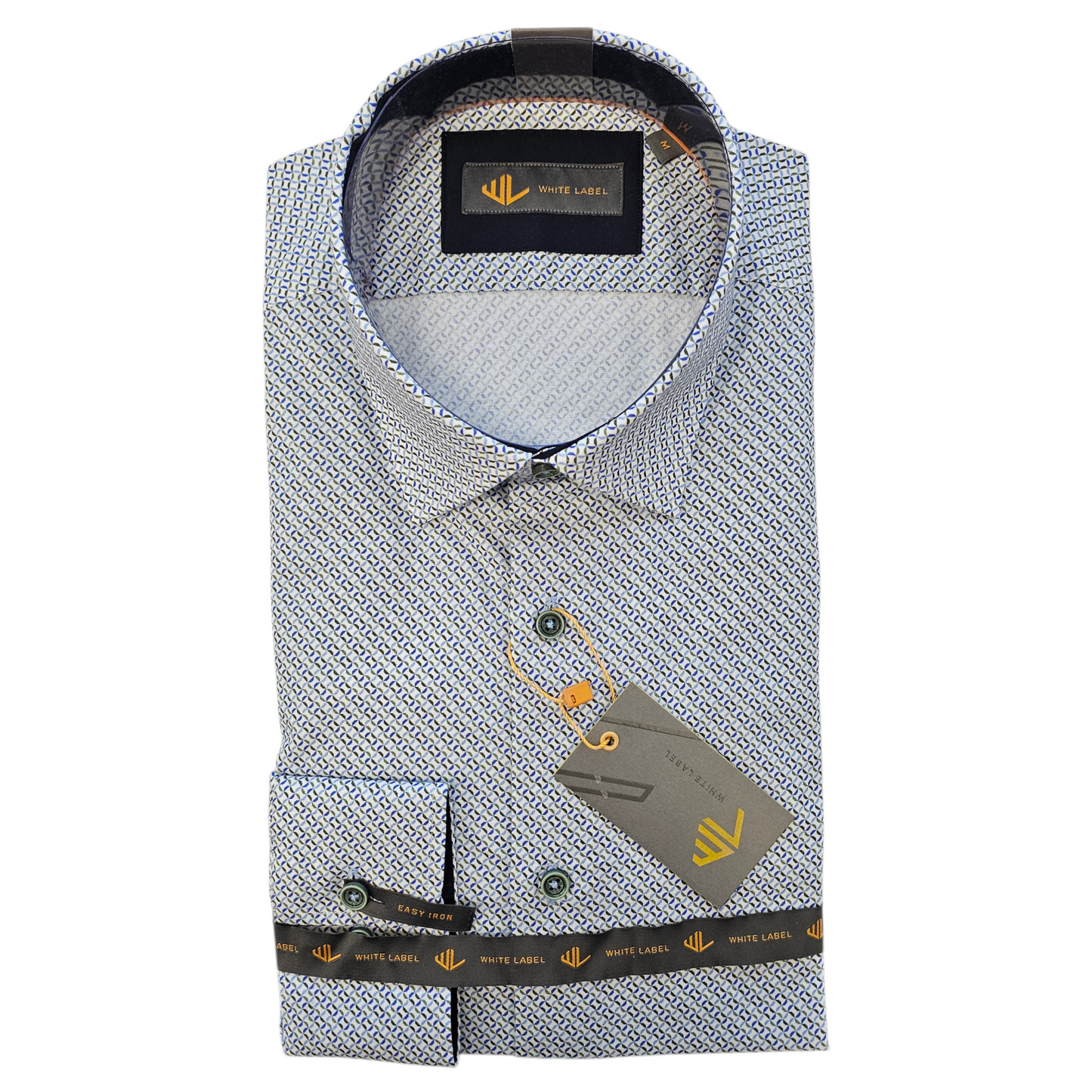 White Label 82200 Blue/Green Tapered Fit Shirt