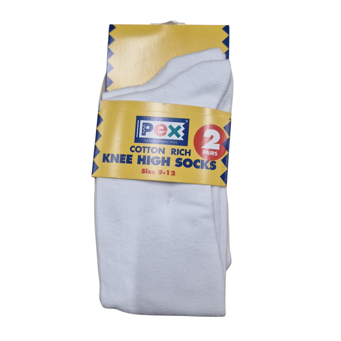 Pex White Knee High School Socks 2 Pack