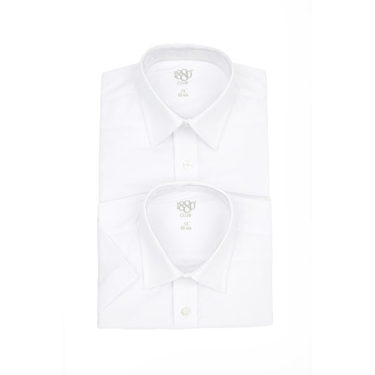 1880 Club 25306 01 White Slim Fit Short Sleeve Shirts