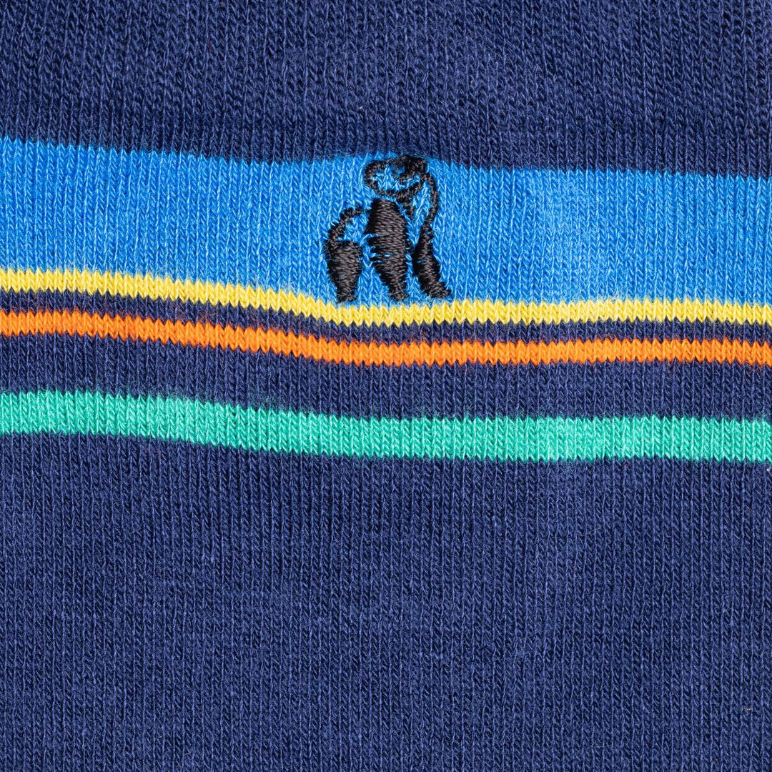 Swole Panda Navy Stripe Socks