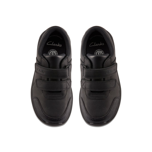 Clarks Daze Step 2 Black Leather School Shoes