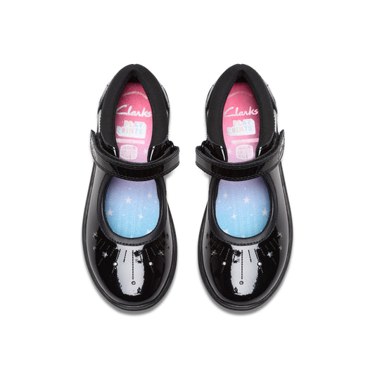 Clarks Relda Wish Black Pat School Shoes