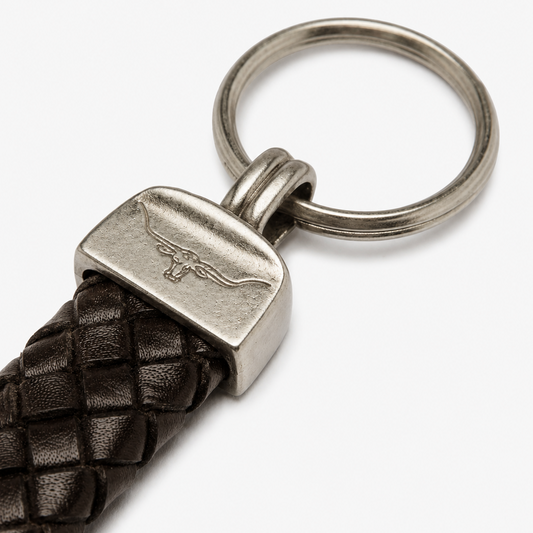 RM Williams Brown Plaited Keyring