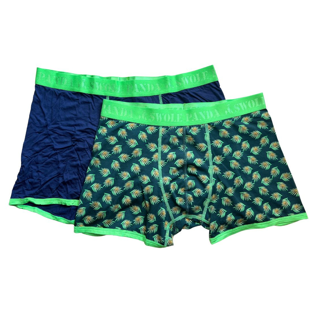 Swole Panda Navy / Leaves Boxers Twin Pack