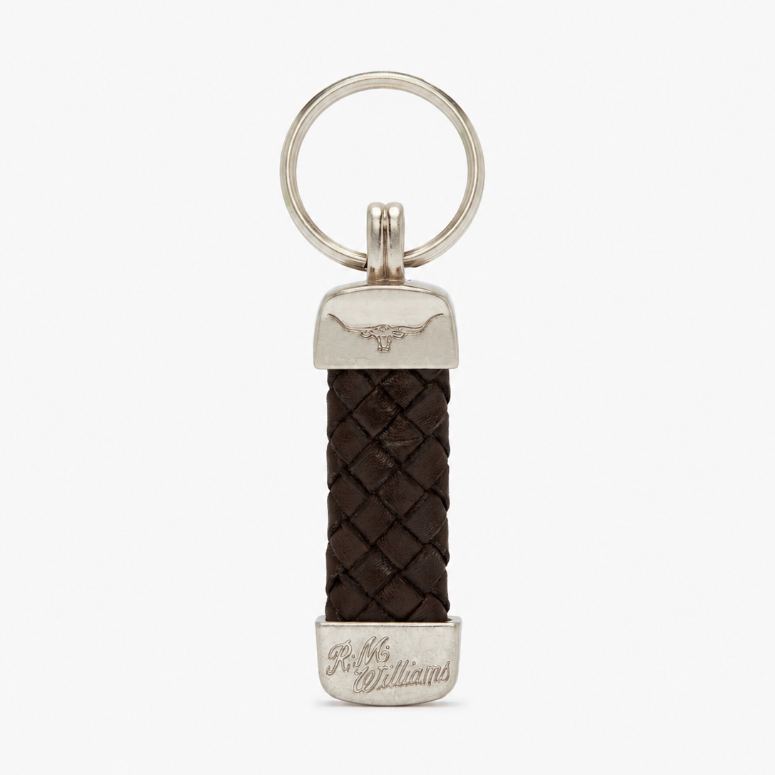 RM Williams Brown Plaited Keyring