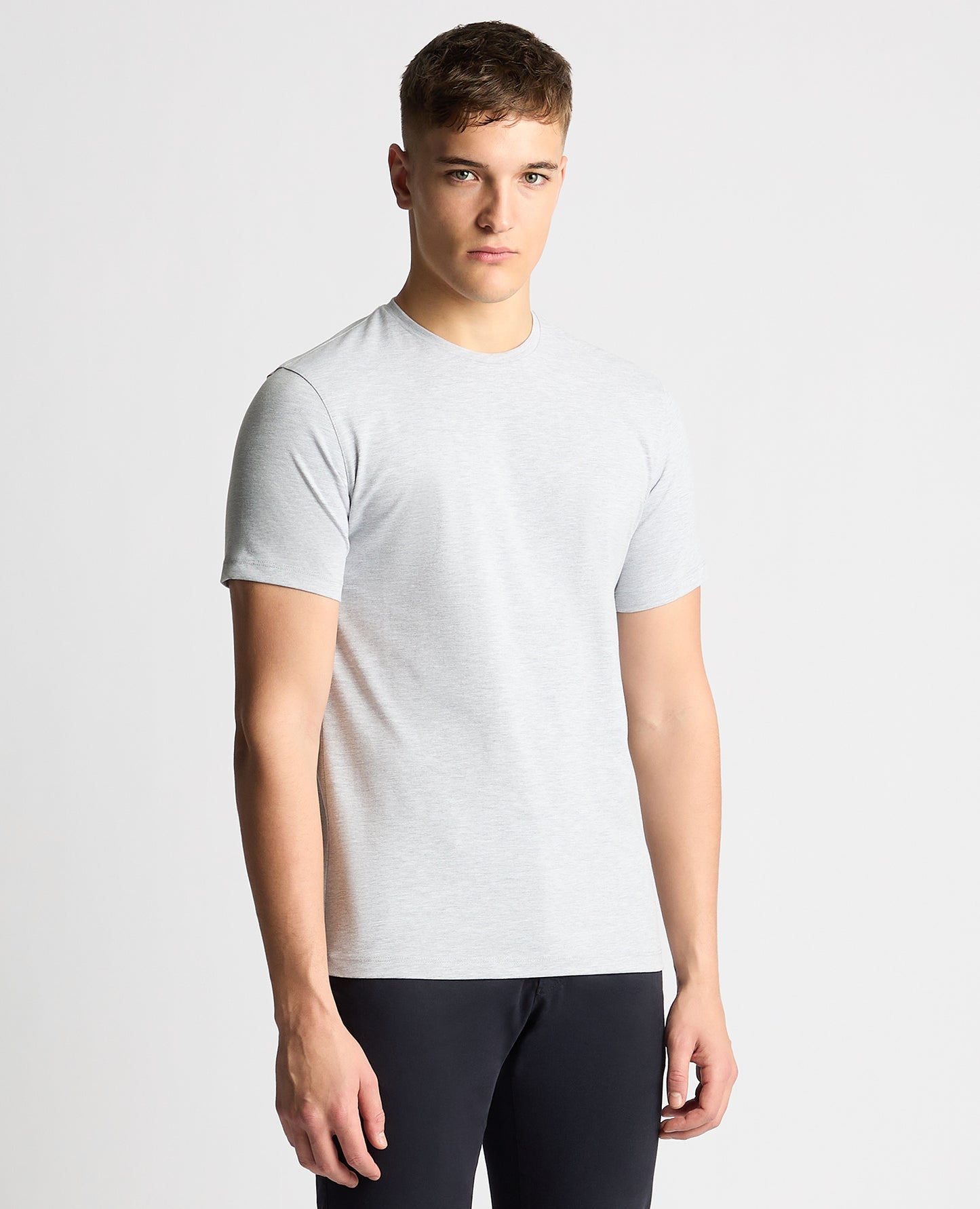 Remus Uomo 53121A 02 Light Grey Plain Branded T-Shirt