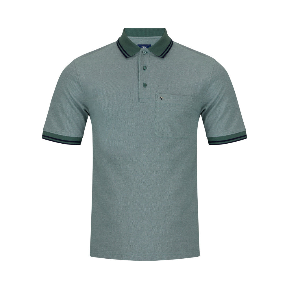 Drifter 55357 32 Light Green/Grey Short Sleeve Polo Shirt