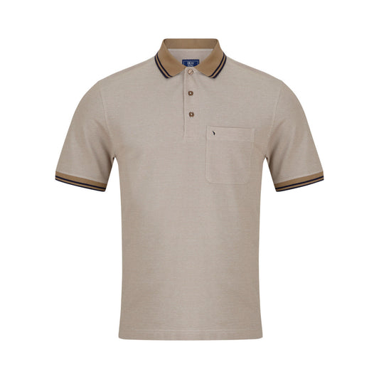 Drifter 55357 41 Camel/Grey Short Sleeve Polo Shirt