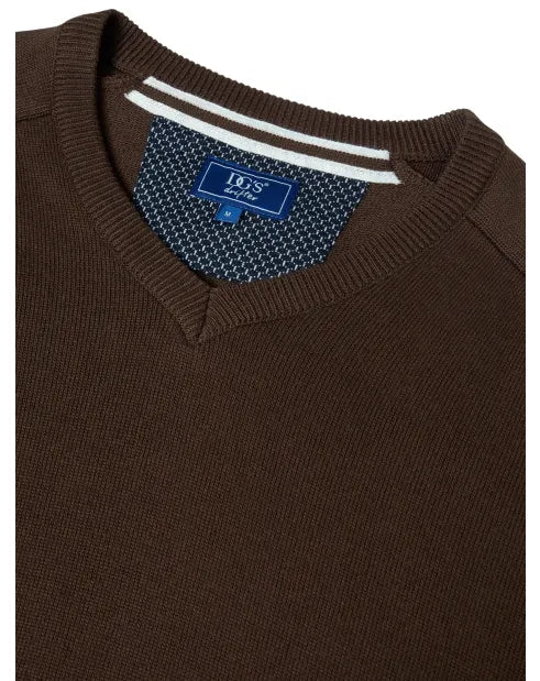 Drifter 55599 48 Dark Blue Brown Vee Neck Sweater