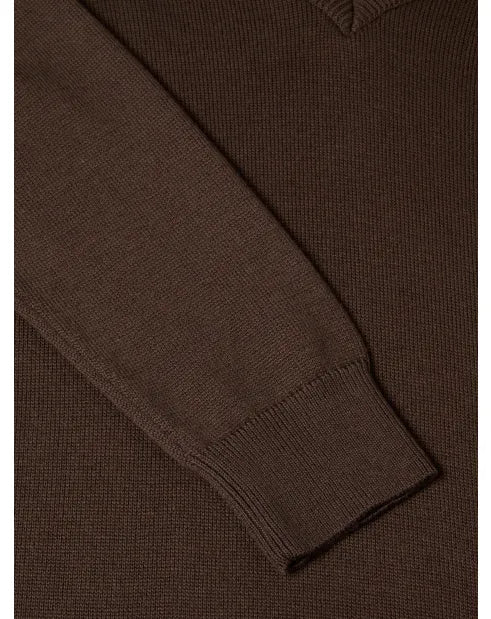Drifter 55599 48 Dark Blue Brown Vee Neck Sweater