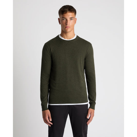 Remus Uomo 58600 36 Khaki Crew Neck Sweater