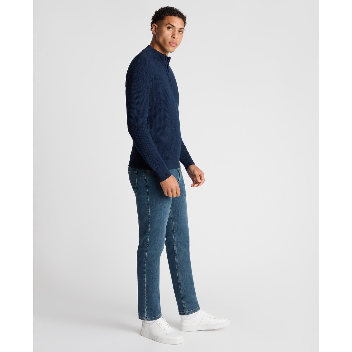 Remus Uomo 58666 28 Indigo Half Zip Sweatshirt