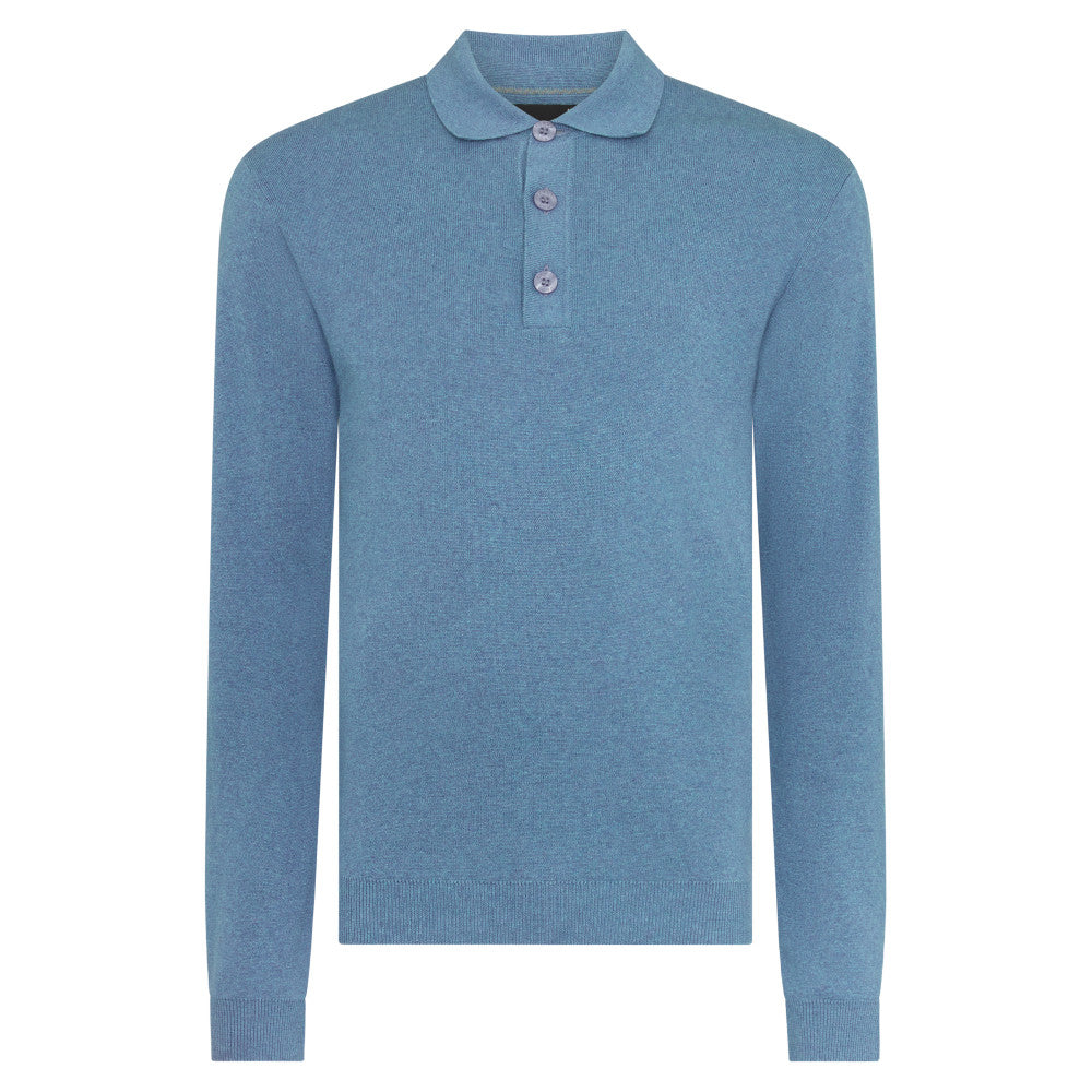 Remus Uomo 58690 23 Blue Long Sleeve Polo Sweater
