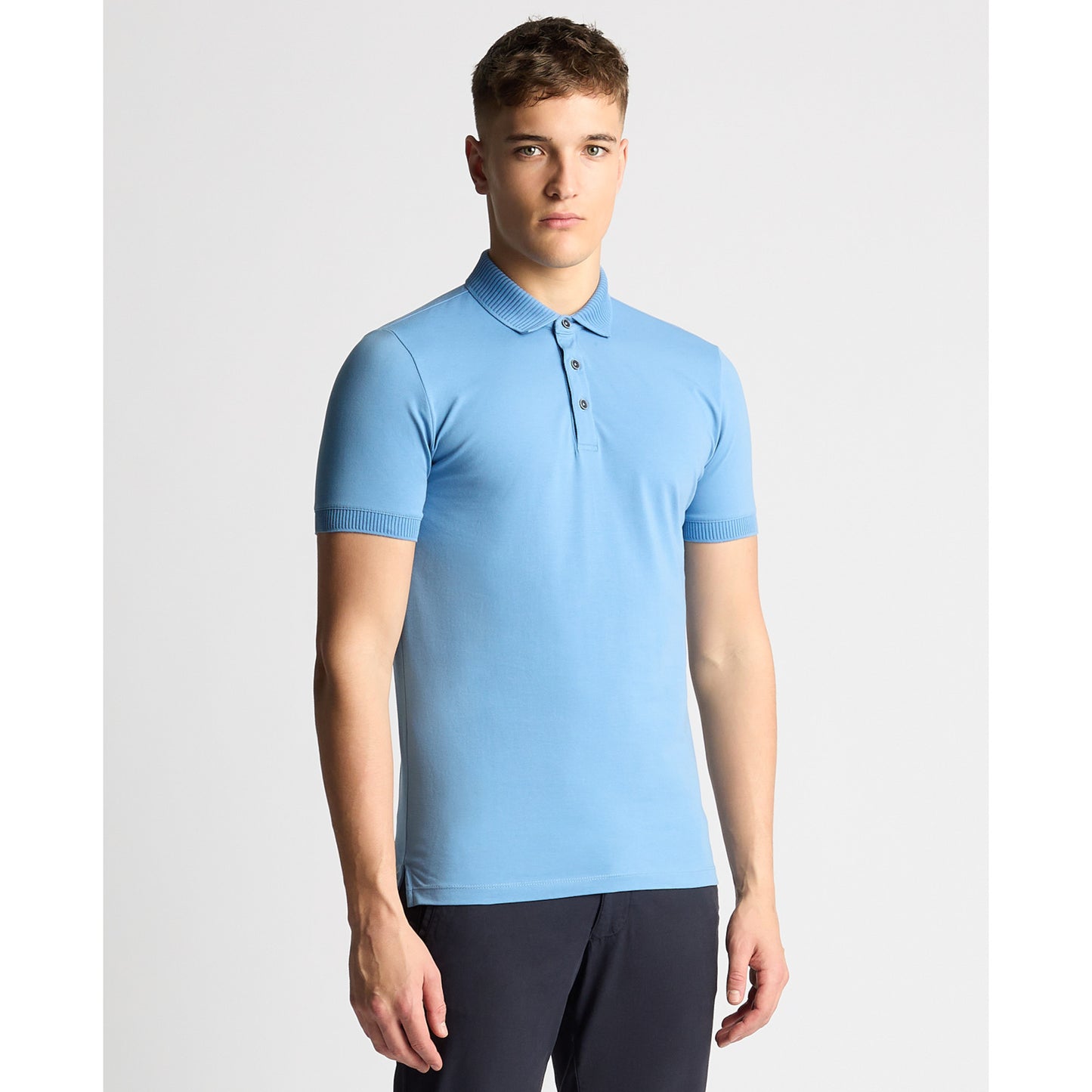 Remus Uomo 58724 235 Riviera Blue Short Sleeve Polo Shirt