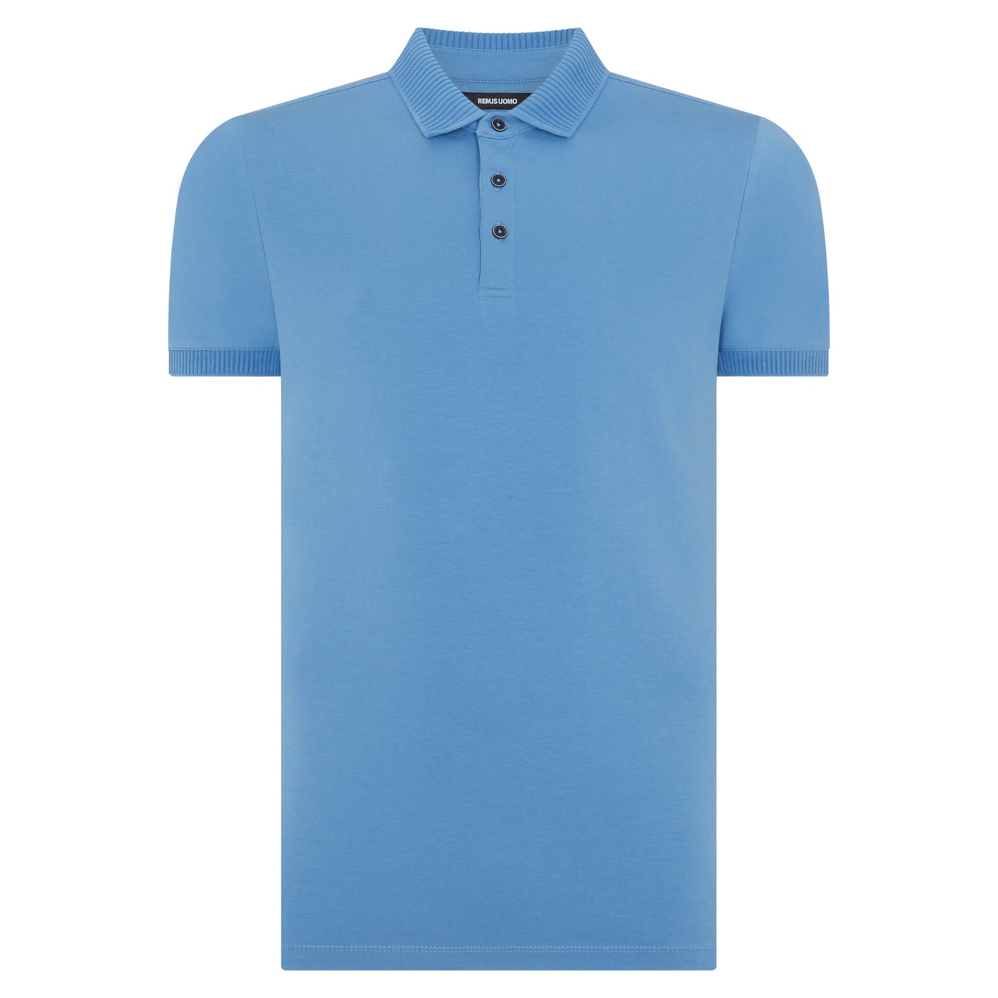 Remus Uomo 58724 235 Riviera Blue Short Sleeve Polo Shirt