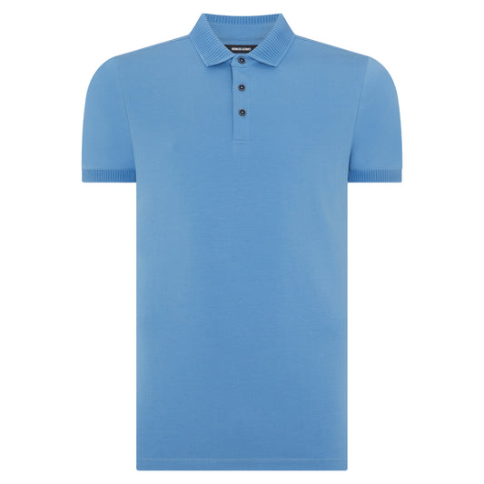 Remus Uomo 58724 235 Riviera Blue Short Sleeve Polo Shirt