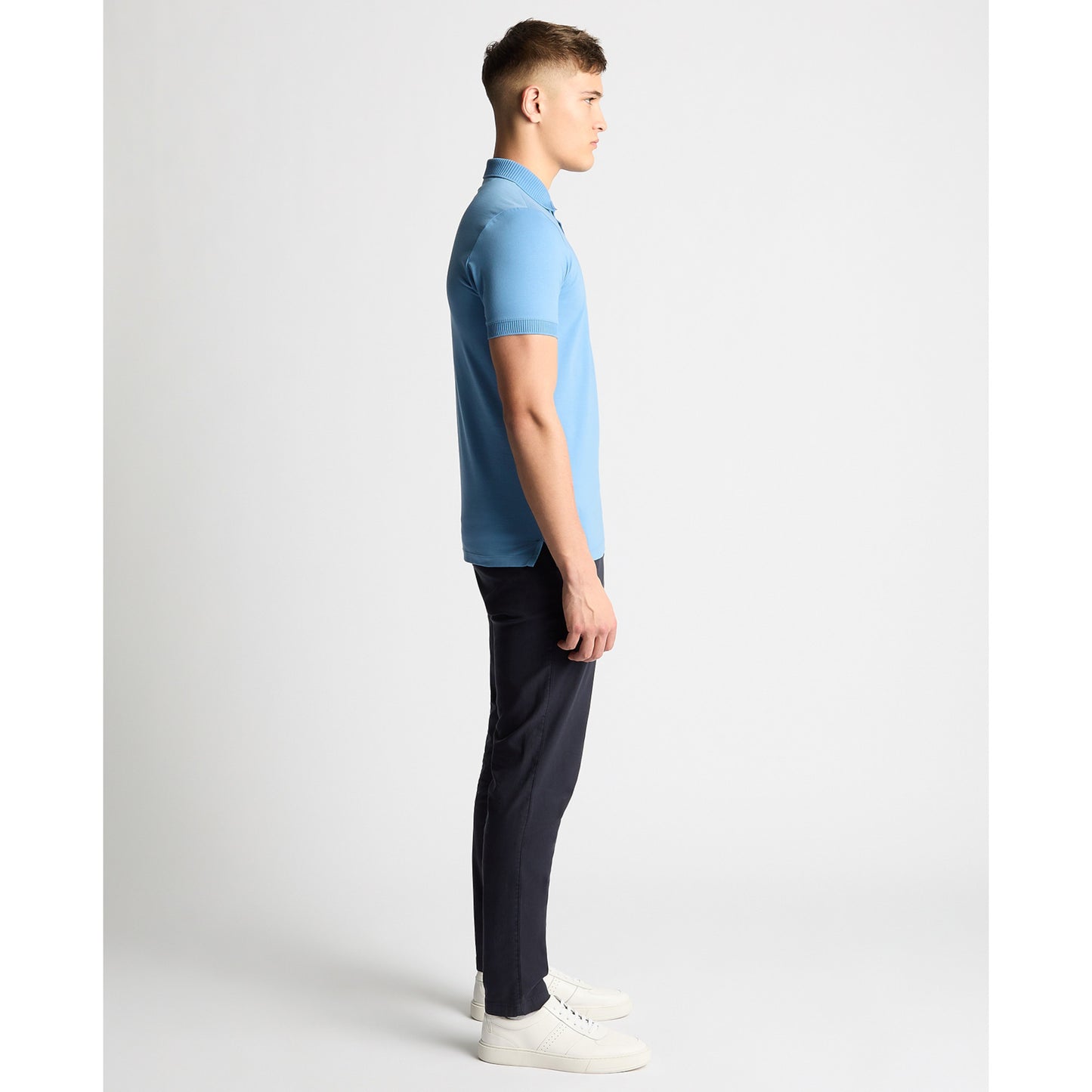 Remus Uomo 58724 235 Riviera Blue Short Sleeve Polo Shirt