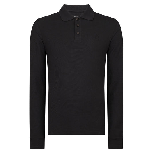 Remus Uomo 58797 00 Black Long Sleeve Polo Shirt