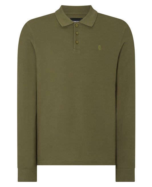 Remus Uomo 58797 35 Khaki Long Sleeve Polo Shirt