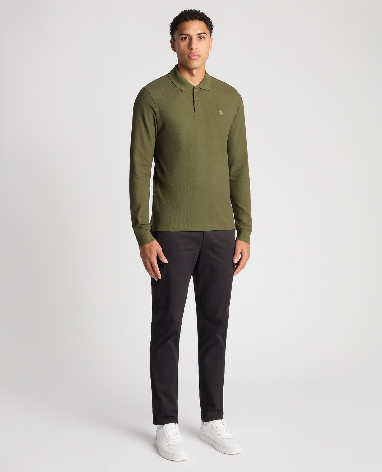 Remus Uomo 58797 35 Khaki Long Sleeve Polo Shirt