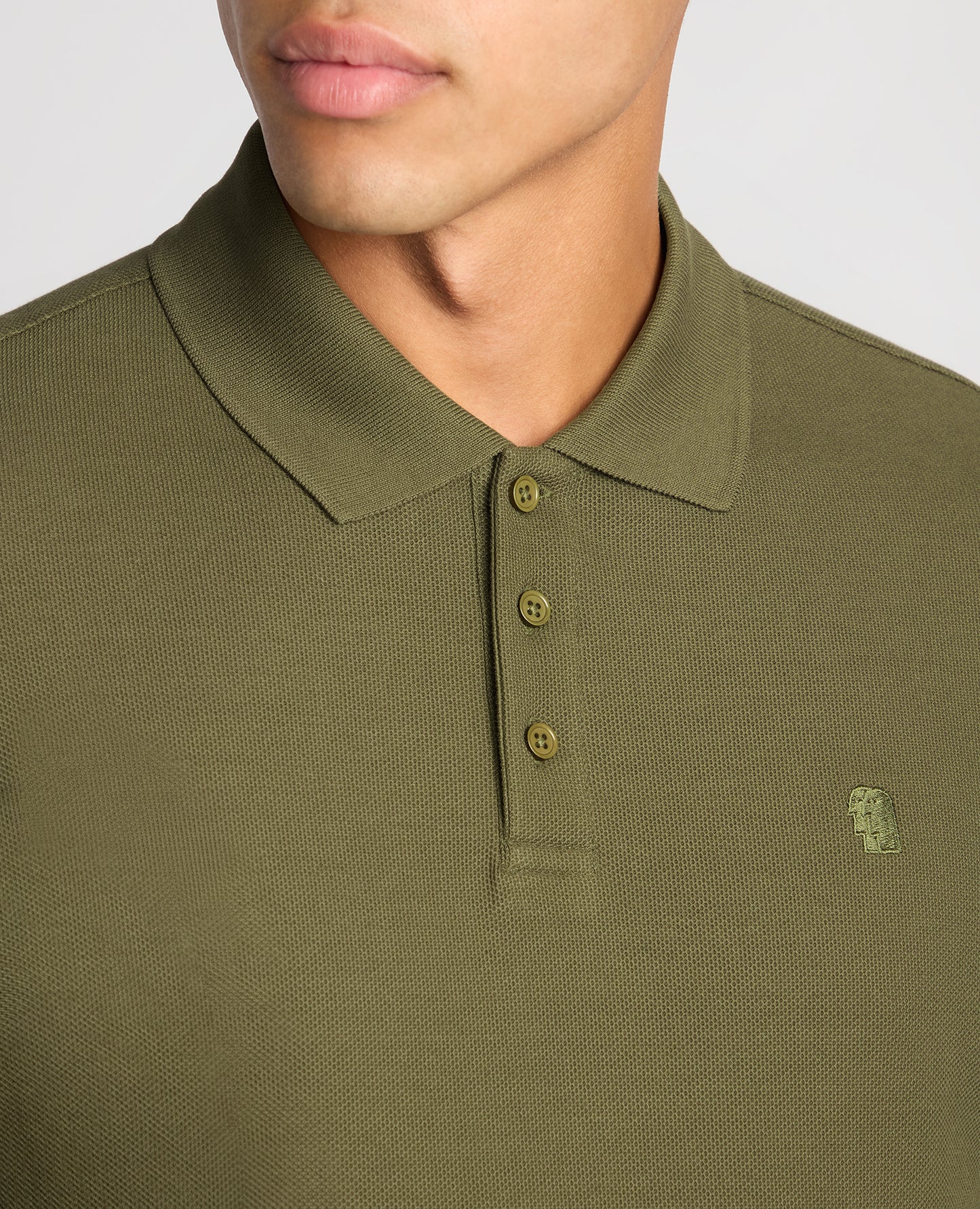 Remus Uomo 58797 35 Khaki Long Sleeve Polo Shirt