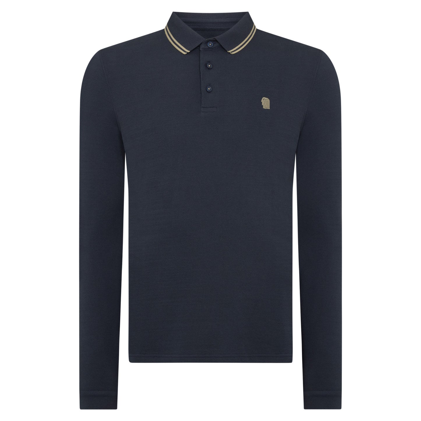 Remus Uomo 58861 28 Slate Blue Long Sleeve Polo Shirt