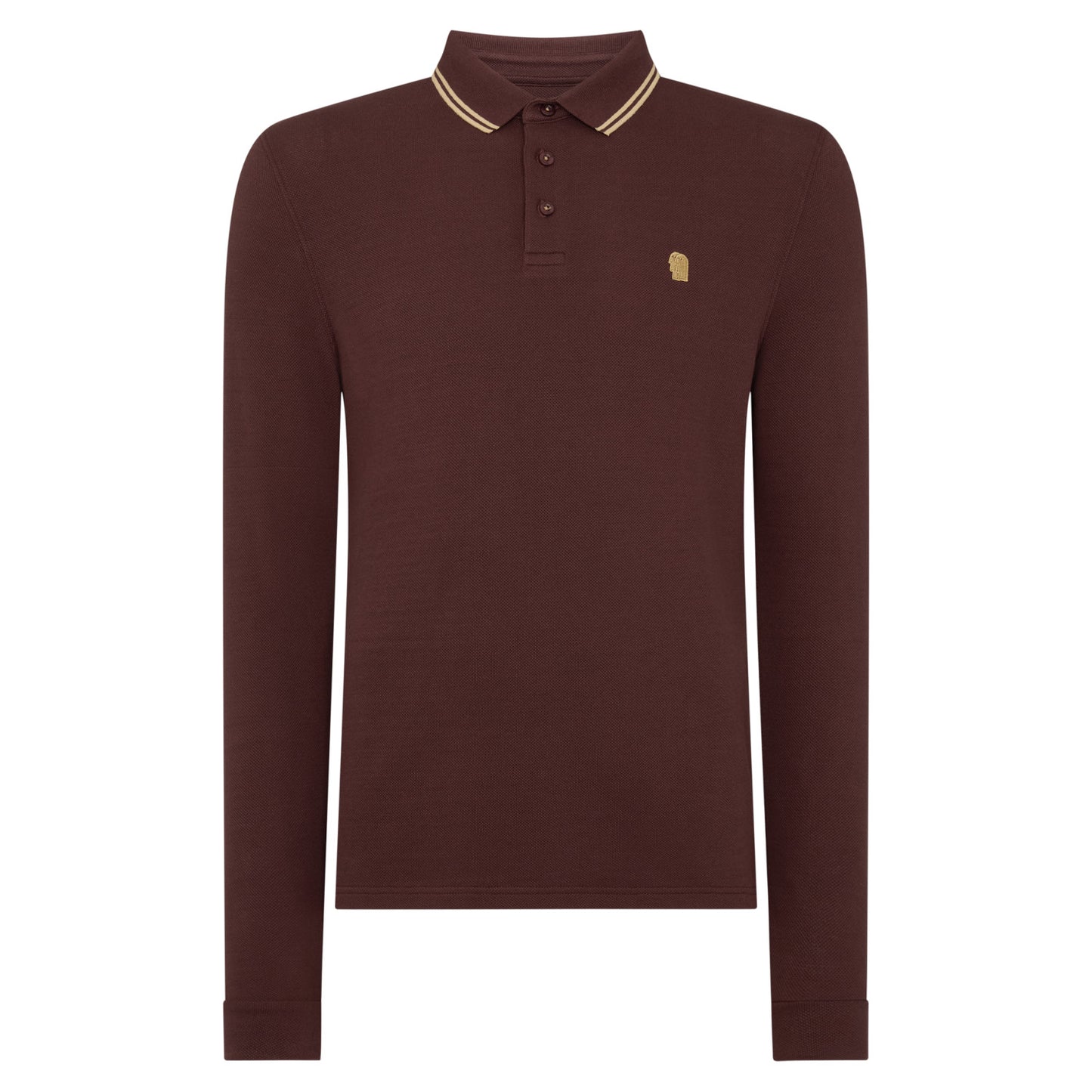 Remus Uomo 58861 48 Brown Long Sleeve Polo Shirt