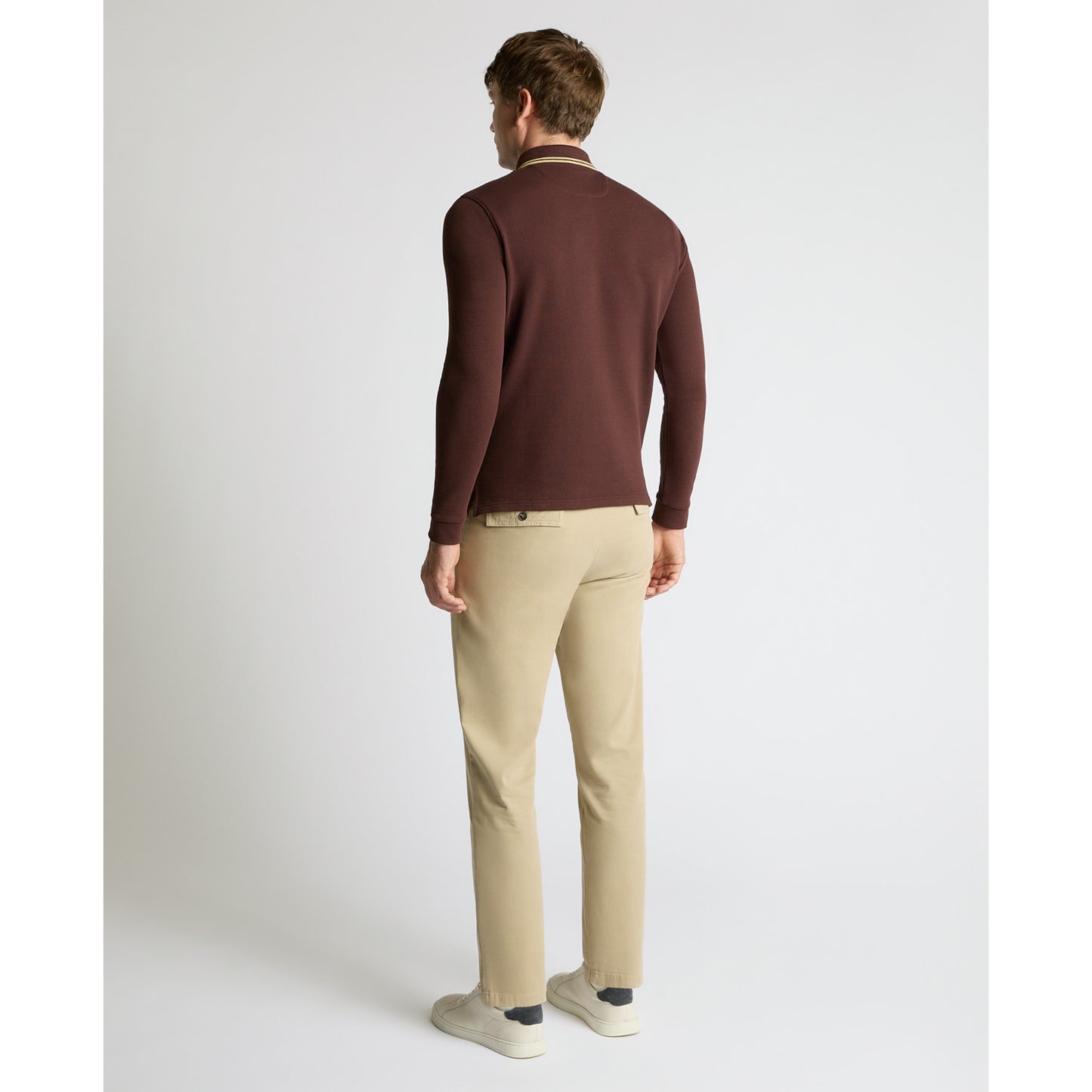 Remus Uomo 58861 48 Brown Long Sleeve Polo Shirt