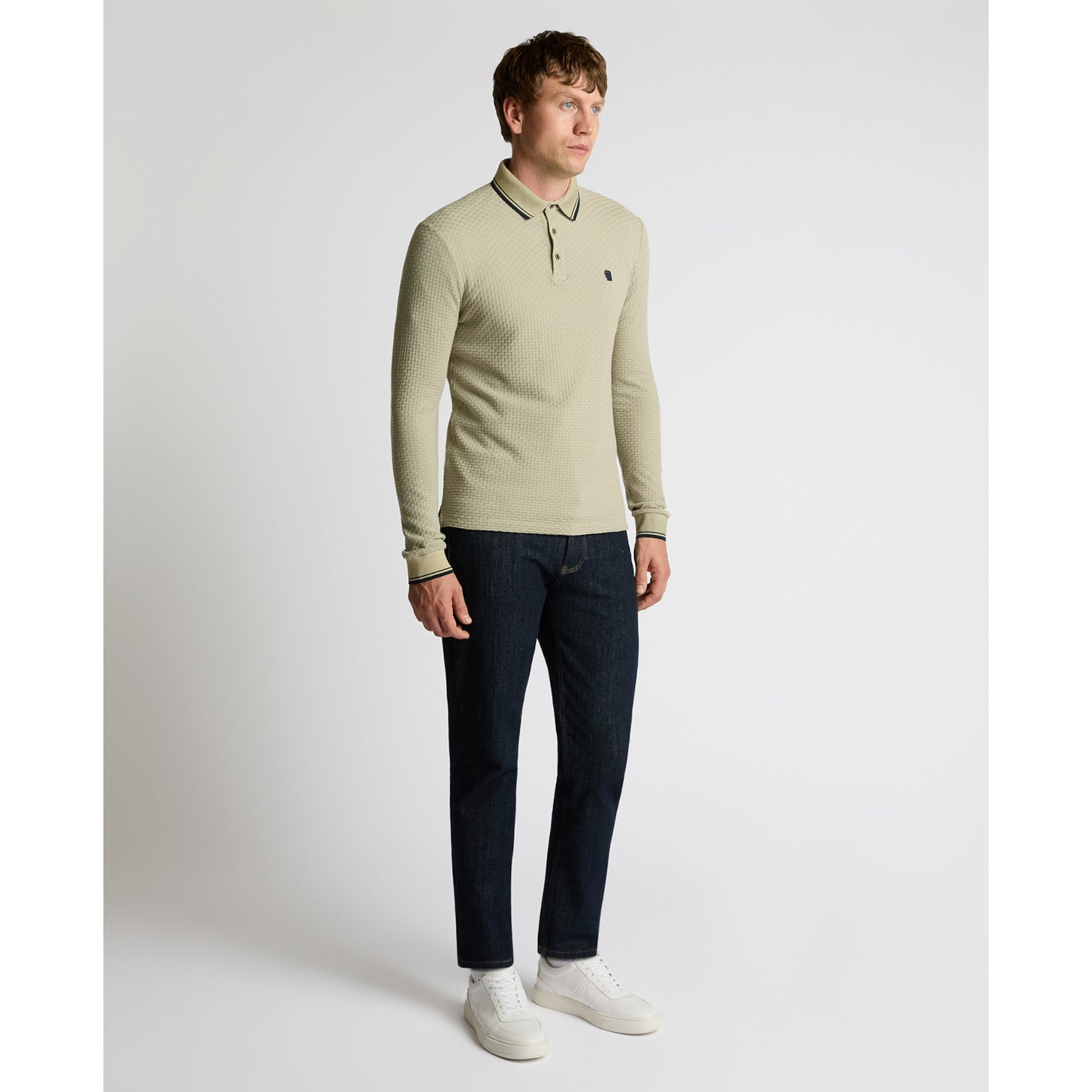 Remus Uomo 58862 92 Beige Long Sleeve Polo Shirt