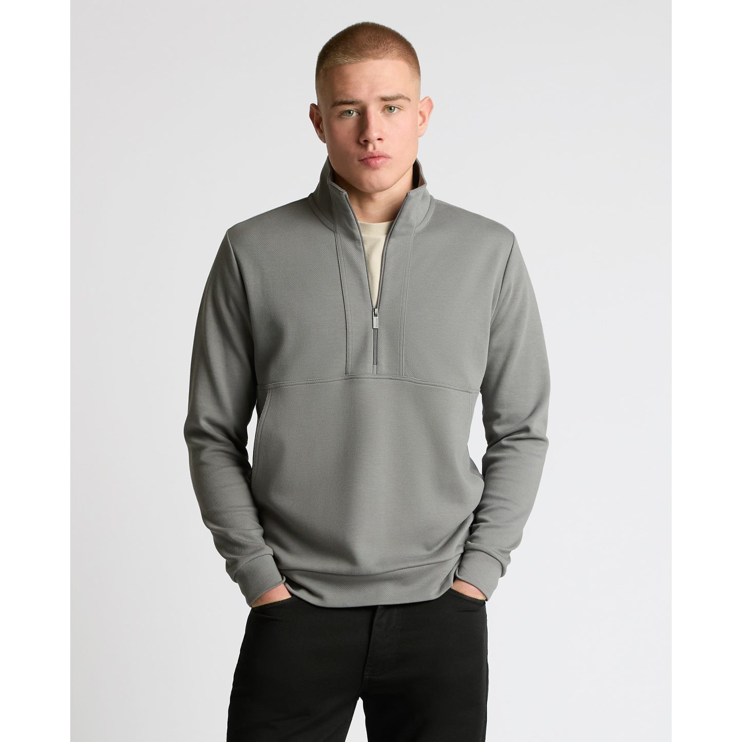 Remus Uomo 58867 06 Grey Half Zip Sweatshirt