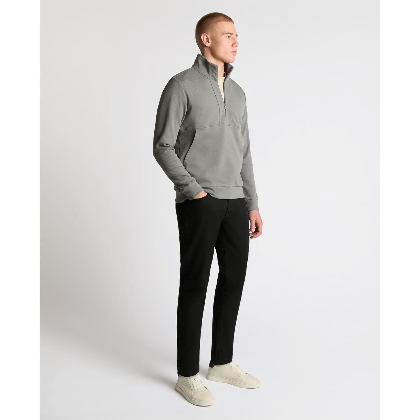 Remus Uomo 58867 06 Grey Half Zip Sweatshirt