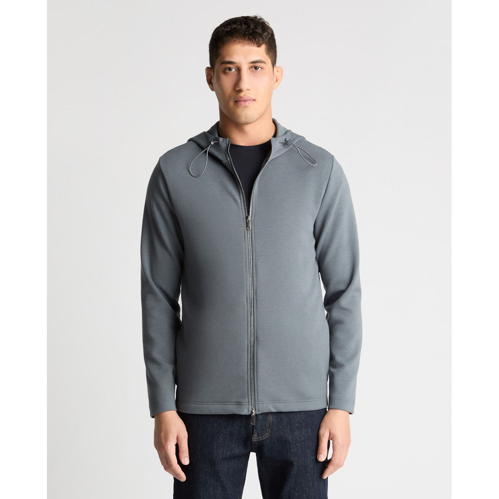 Remus Uomo 58875 08 Dark Grey Full Zip Hooded Sweatshirt