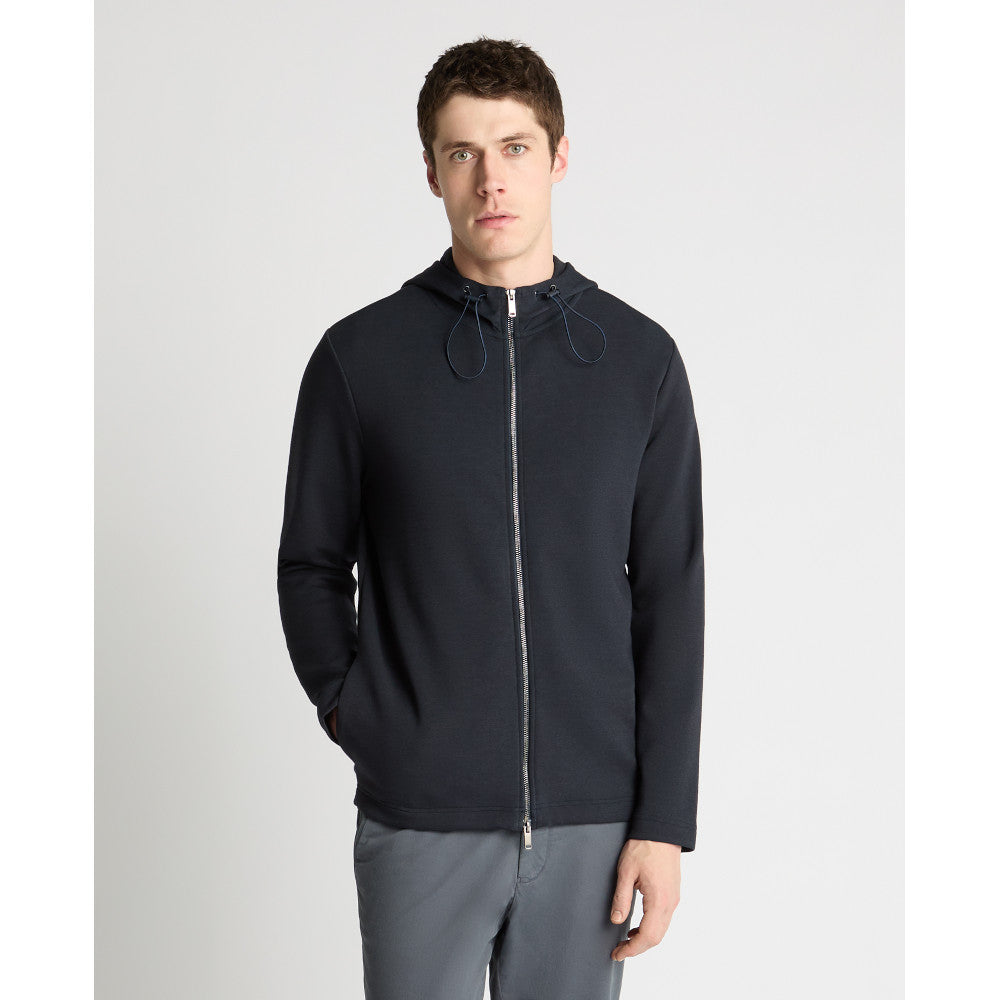 Remus Uomo 58875 78 Navy Full Zip Hooded Sweatshirt