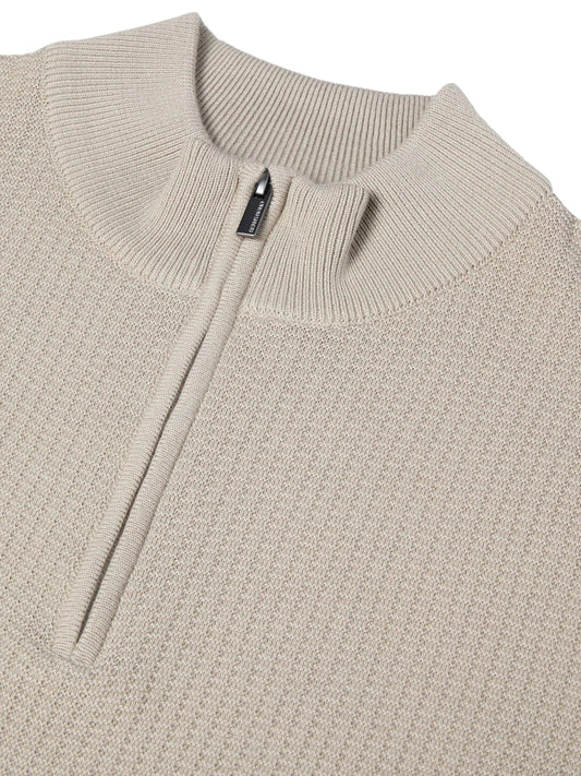 Remus Uomo 58892 92 Cream Long Sleeve Knit Half Zip