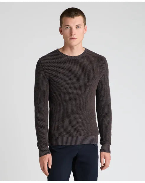 Remus Uomo 58896 48 Brown Crew Neck Sweater