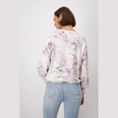 Monari 408232 419 Lavender Rose Pattern Sweatshirt