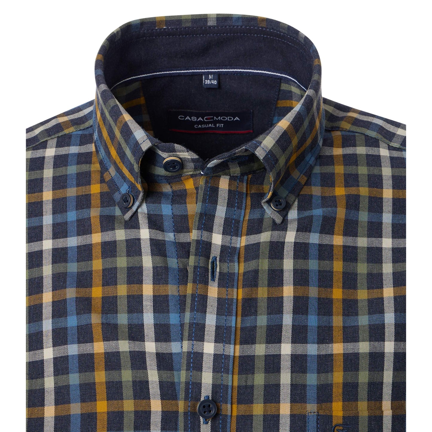 Casa Moda 444304100 100 Blue Long Sleeve Casual Shirt