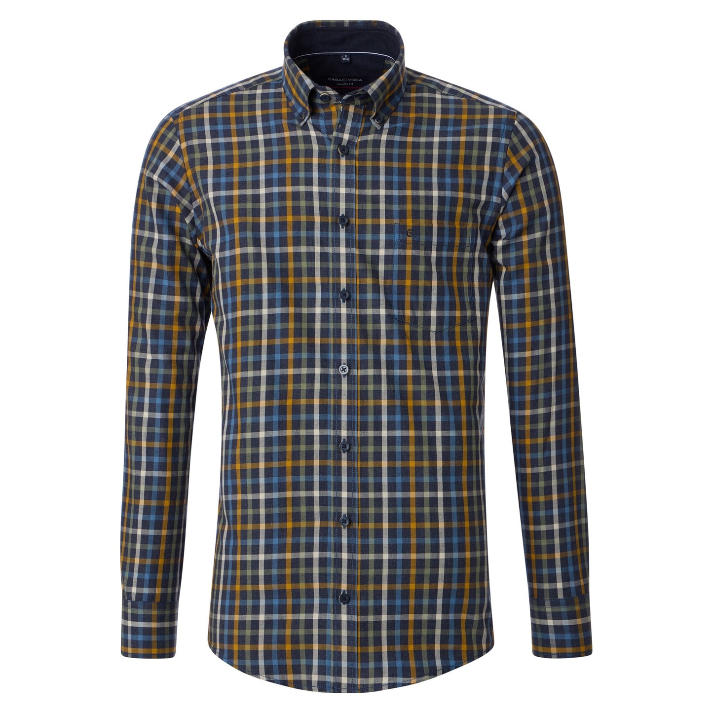 Casa Moda 444304100 100 Blue Long Sleeve Casual Shirt