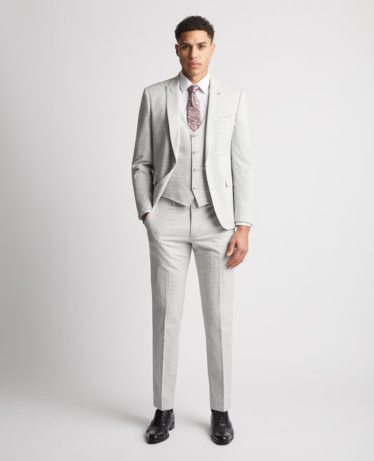 Remus Uomo 12262 02 Light Grey Tapered Suit Jacket