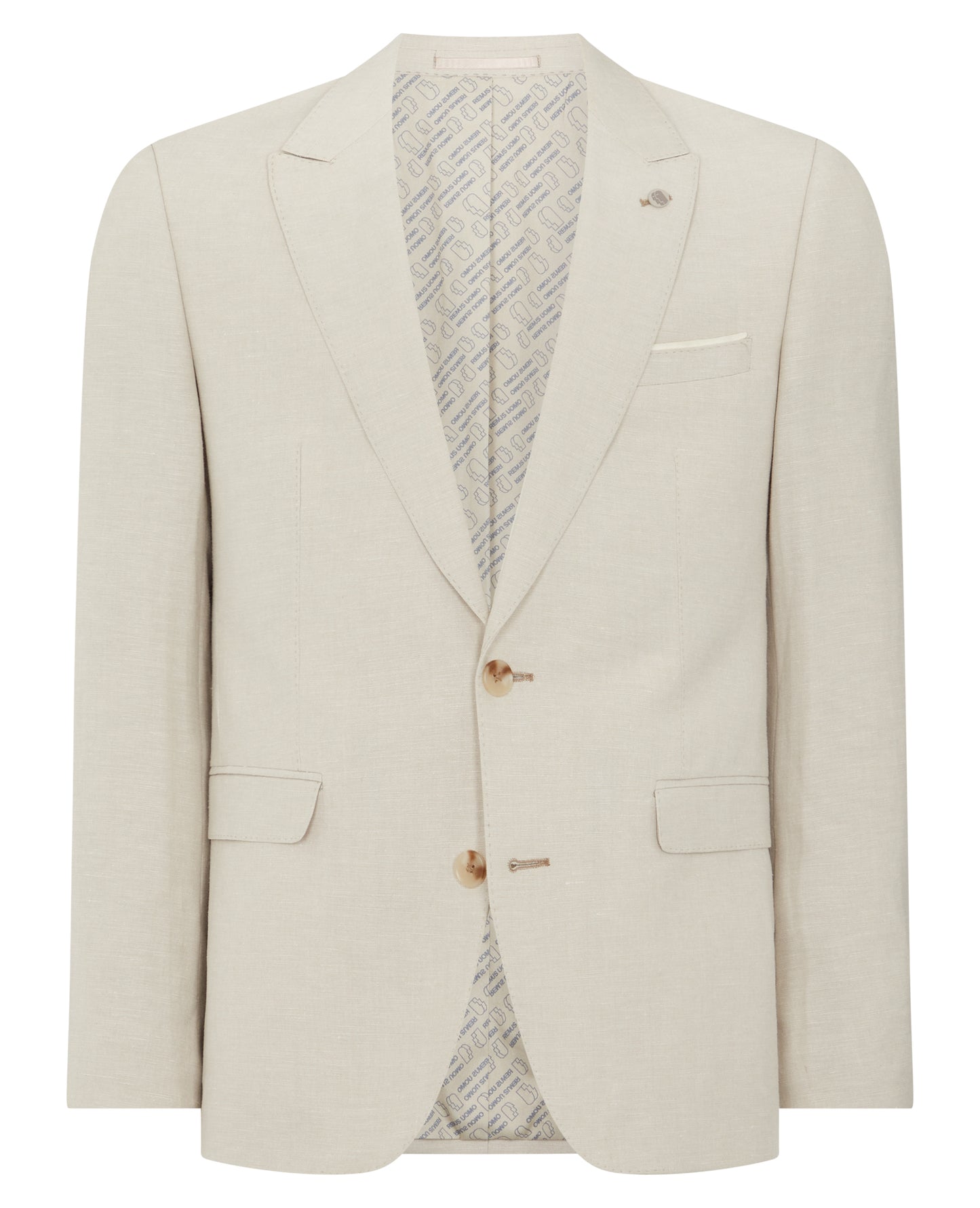 Remus Uomo 12271 91 Stone Linen Tapered Suit Jacket