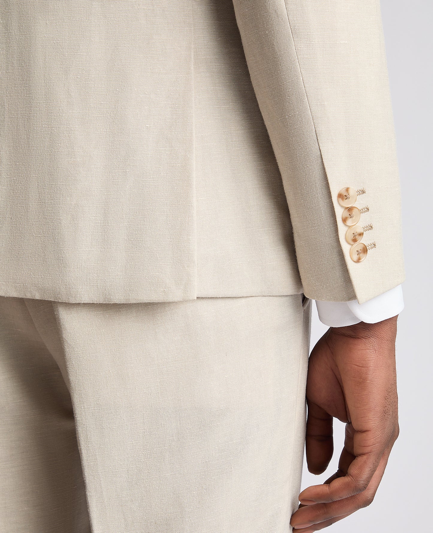 Remus Uomo 12271 91 Stone Linen Tapered Suit Jacket