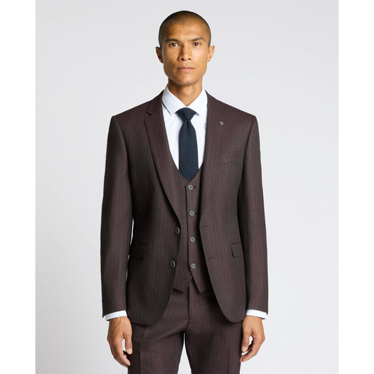 Remus Uomo 12728 68 Wine Stripe Slim Jacket