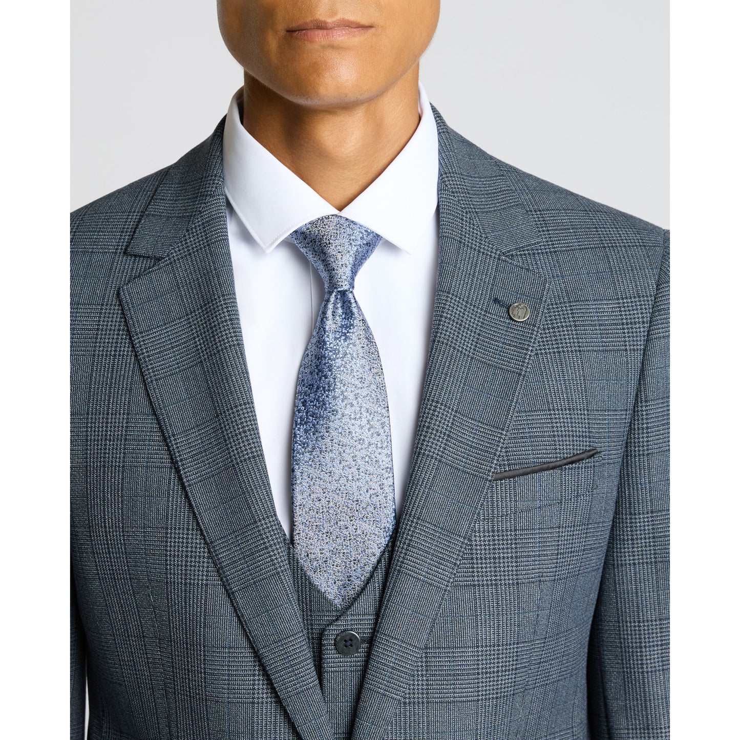 Remus Uomo 12730 26 Blue Check Slim Jacket