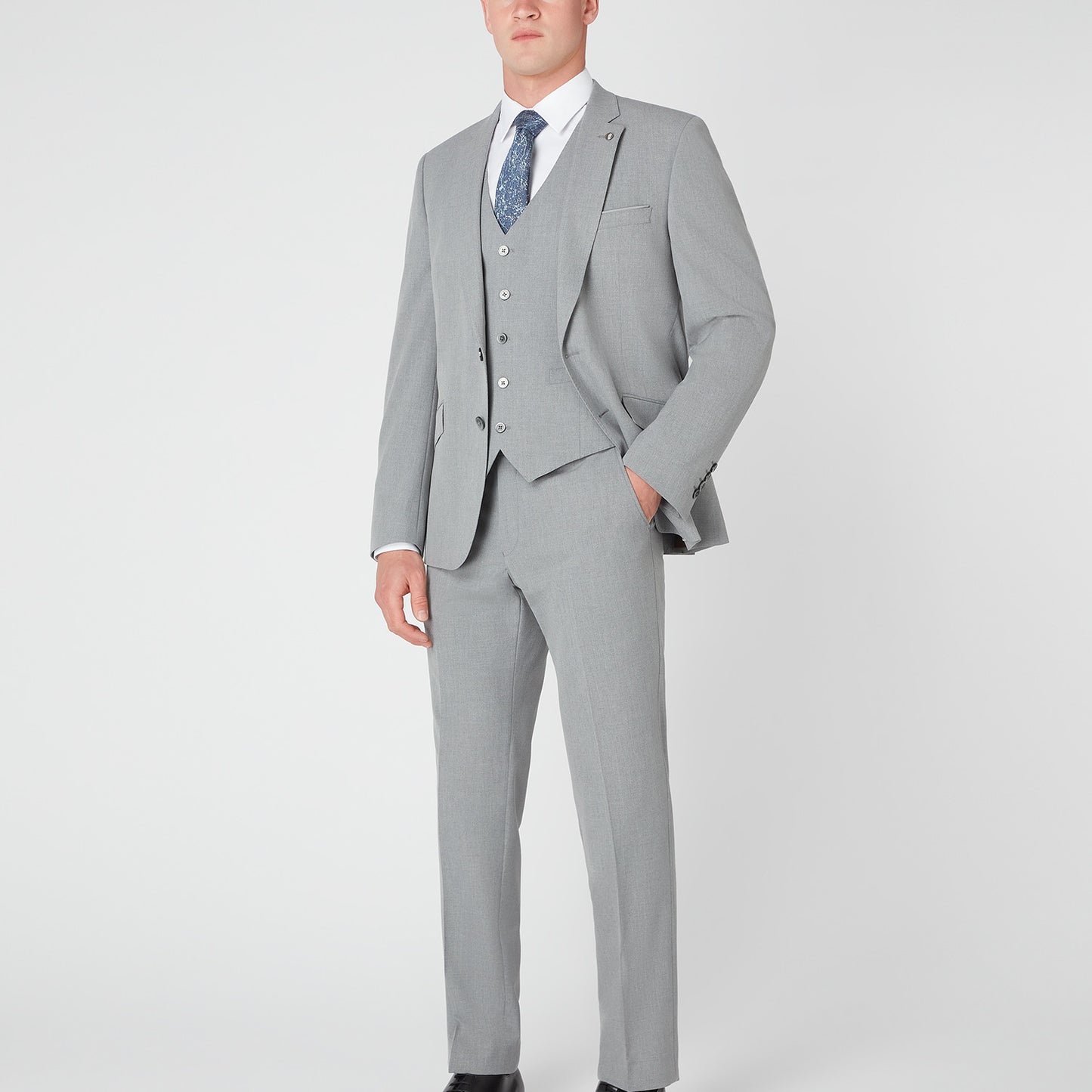Remus Uomo 51770 05 Light Grey Tapered Suit Waistcoat