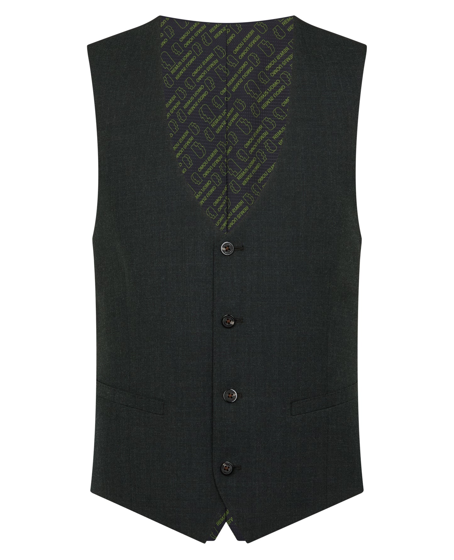 Remus Uomo 52050 39 Dark Green Slim Waistcoat