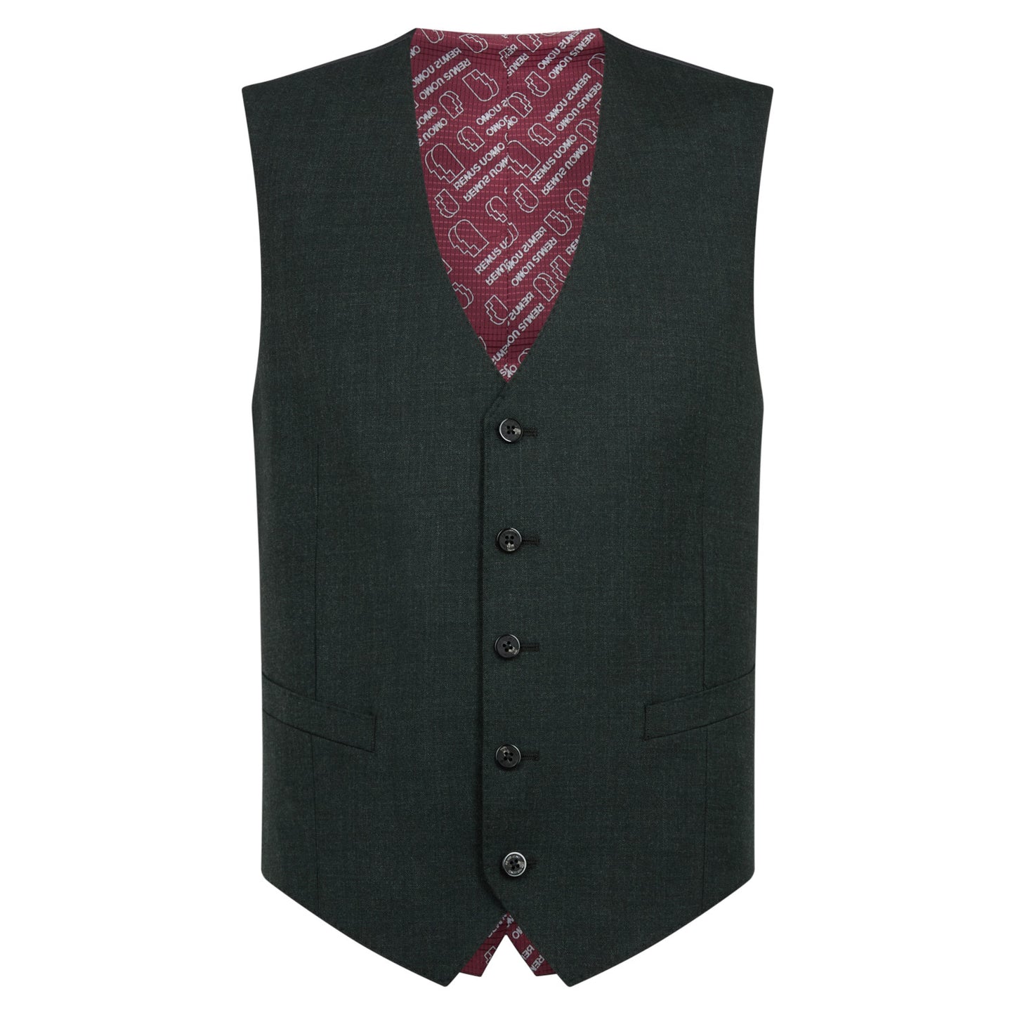 Remus Uomo 52051 39 Dark Green Tapered Waistcoat