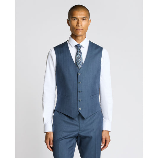 Remus Uomo 52061 26 Blue Tapered Waistcoat